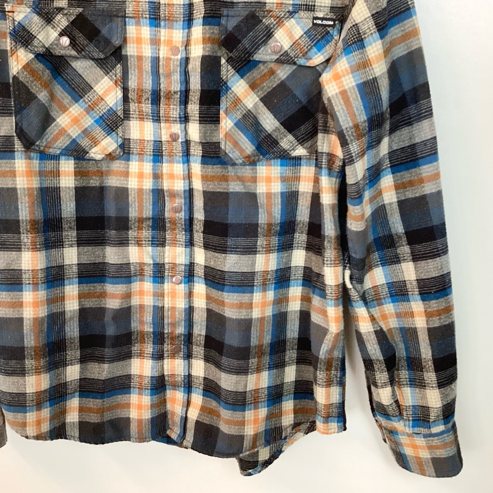 Volcom Fader Plaid Long Sleeve Snap Front Plaid F… - image 3